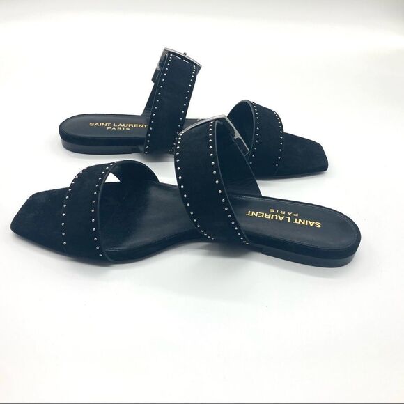 Saint Laurent PEAR BUCK SUEDE SANDAL WOMENS SZ 38+ 8.5 - Picture 10 of 14